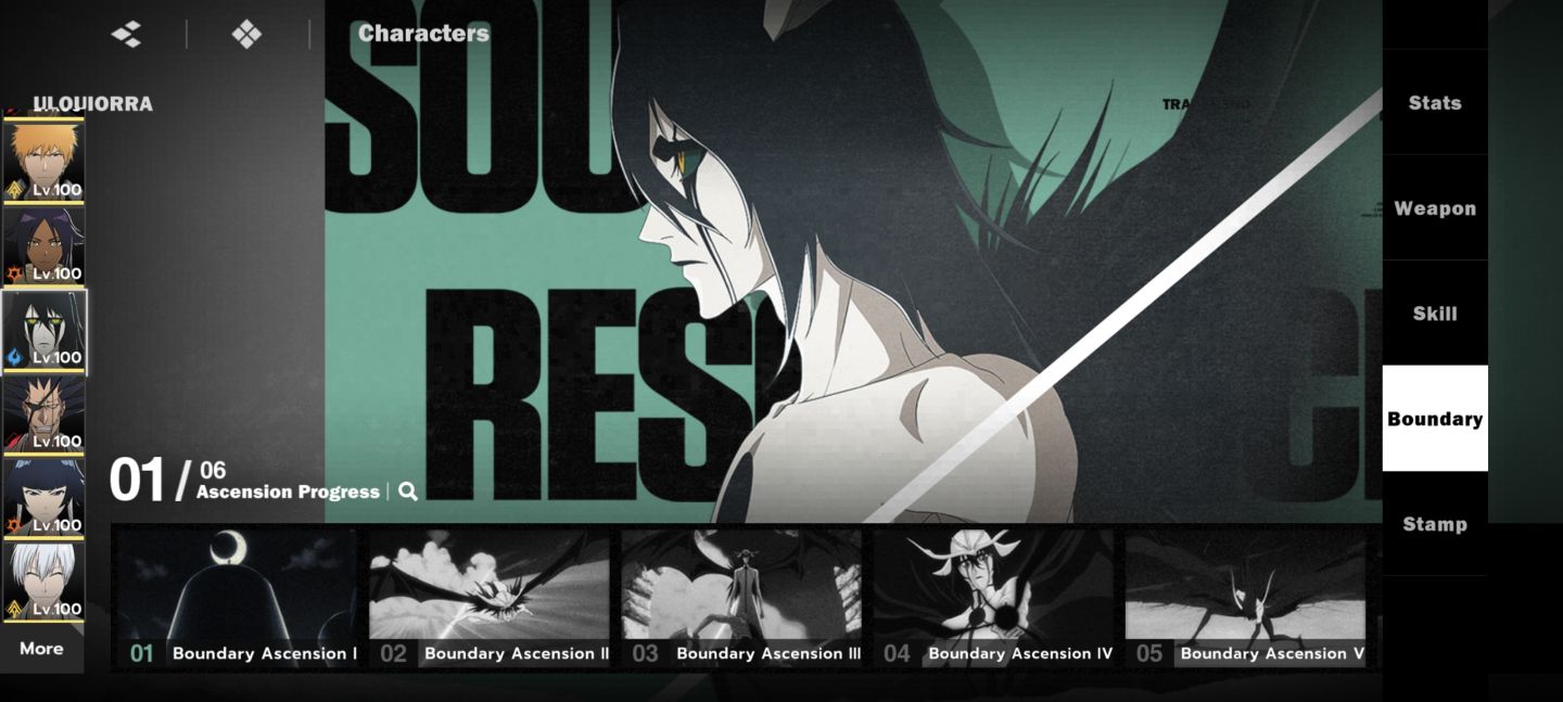 CONTA DE BLEACH SOUL RESONANCE COM AIZEN B6, TRUE B2, ULQUIORRA B1 E ETC..