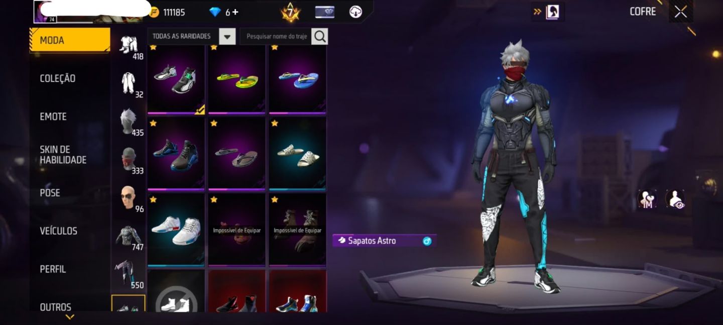 Conta Free Fire - PRIME 8 + RAGNAROK +600 Peitas (Recuperação ativa)