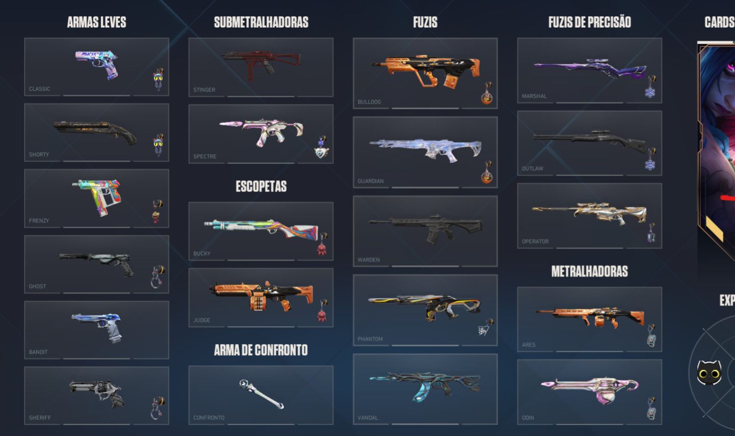 CONTA NIVEL 252 COM VÁRIAS SKINS (FULL ACESSO)