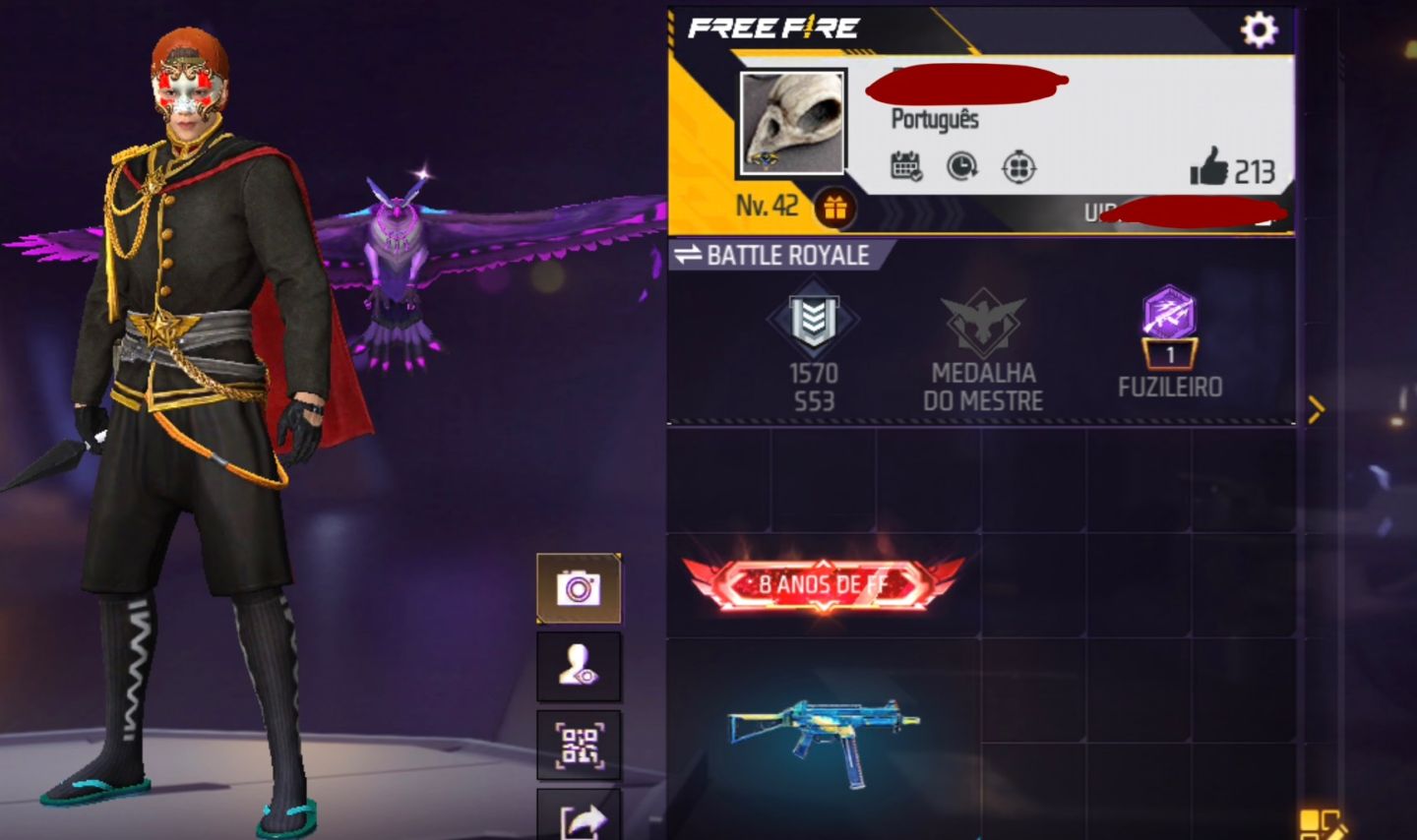 CONTA FREE FIRE ANTIGA COM 8 ANOS DE IDADE!!