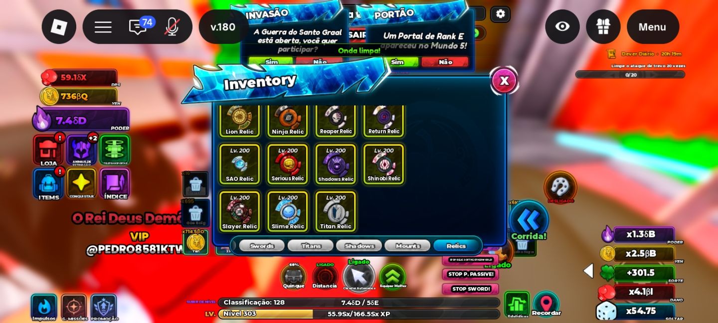 SERVIÇOS & FARM ANIME ASTRAL SIMULATOR