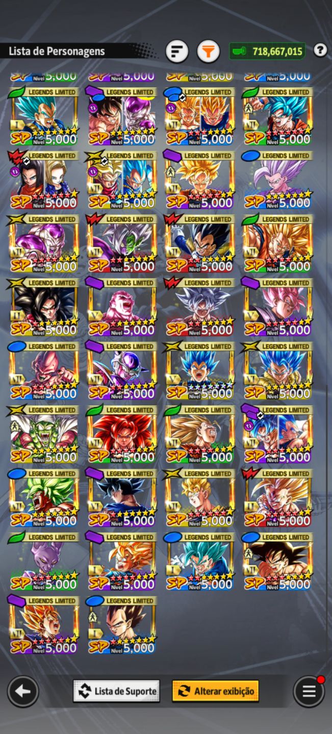 Conta end de dragon ball Legends