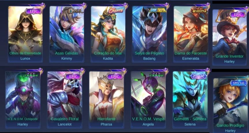 CONTA MLBB - COLLECTOR ANGELA - MUITAS SKINS