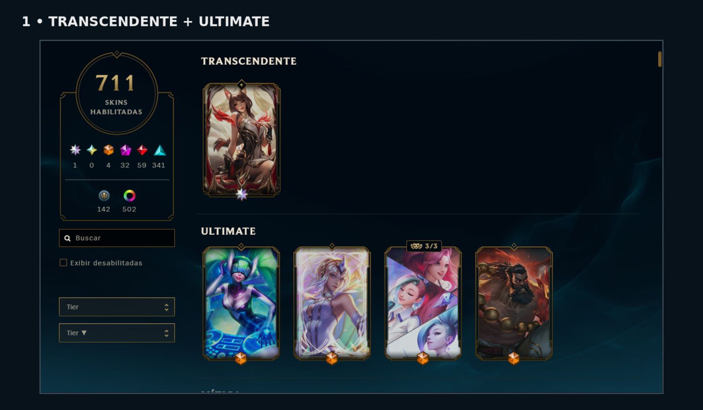 CONTA LOL 815 SKINS + VALORANT COM SKINS
