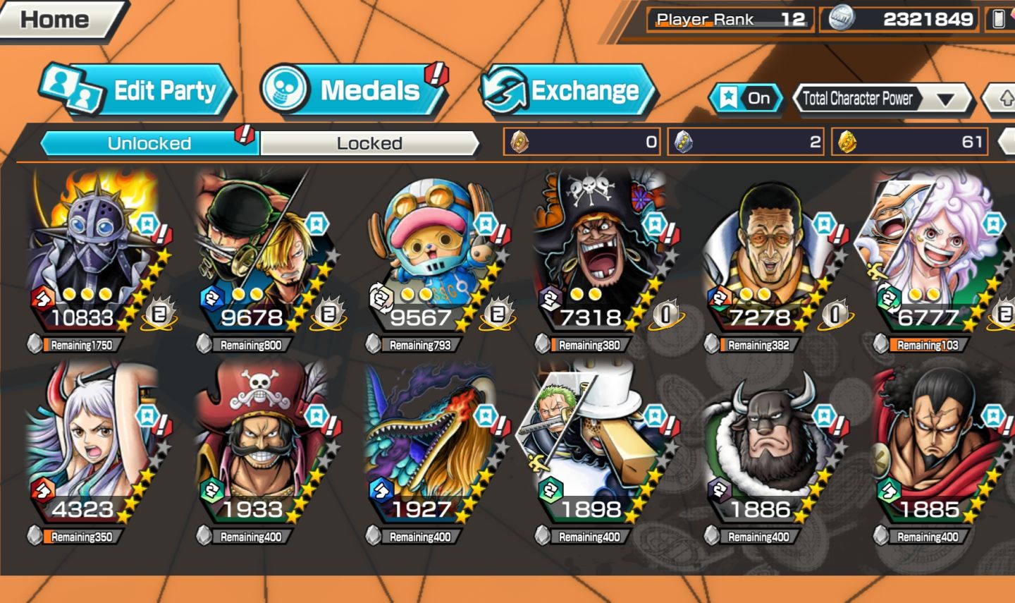 Conta de OPBR| com Zoro/sanji e Nova Ex BONNEY +5 Ex