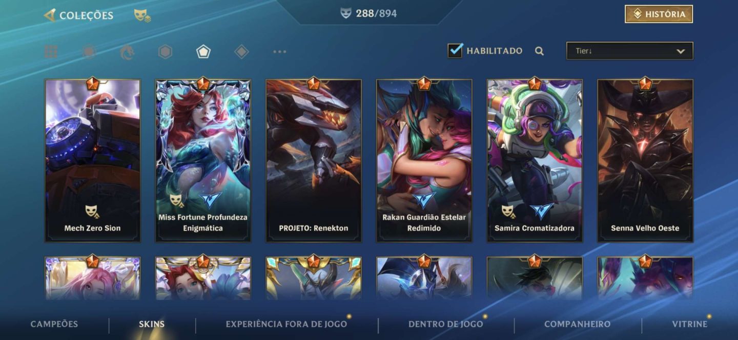 Conta Monarca e Lenda - 288 Skins