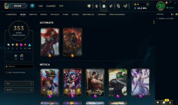 Conta de LoL com 353 SKINS + Conta de Valorant com skins e LvL 118.