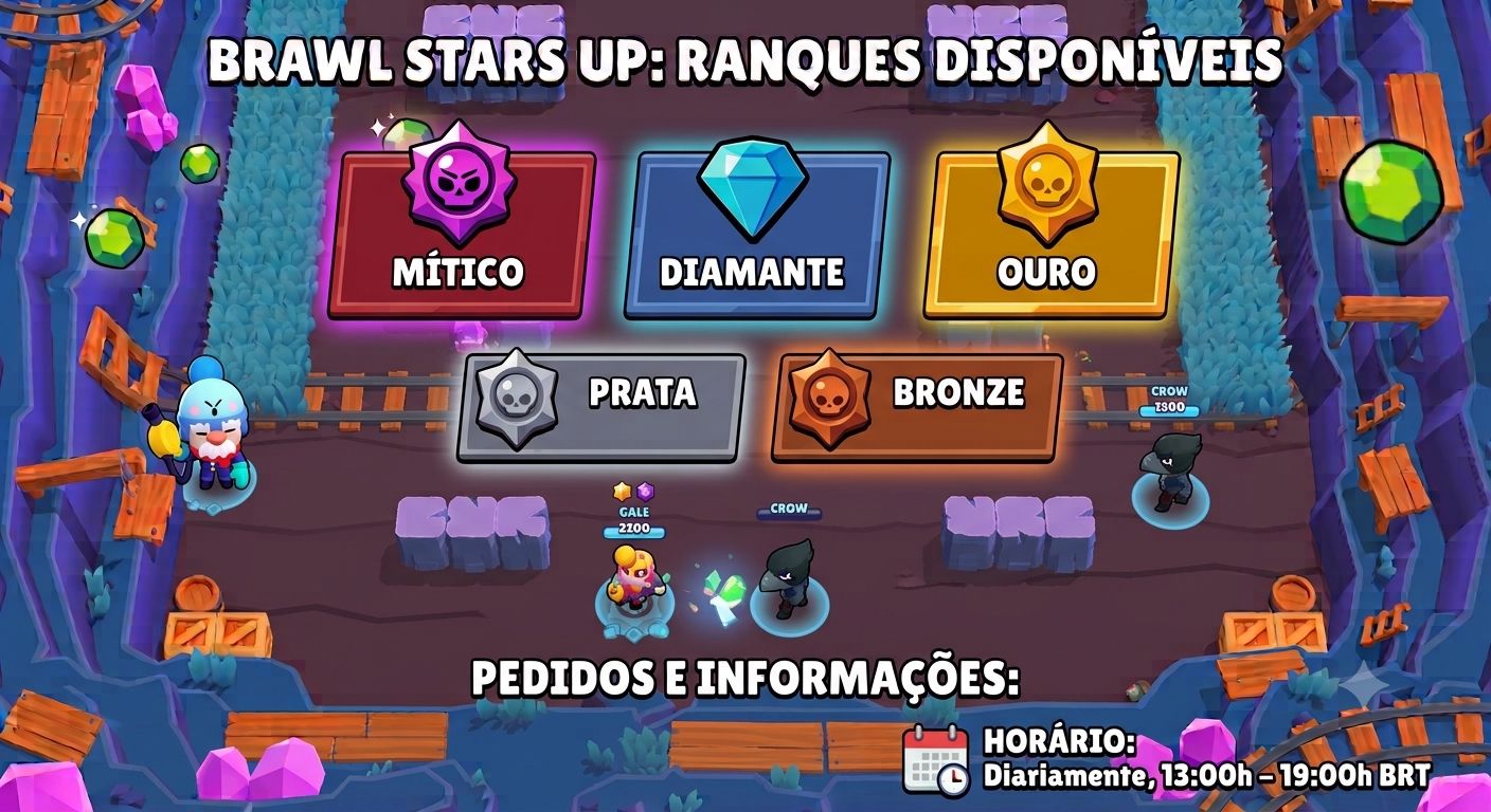BRAWL STARS SERVIÇOS DE ELOJOB, RANKEADA, TROFÉUS