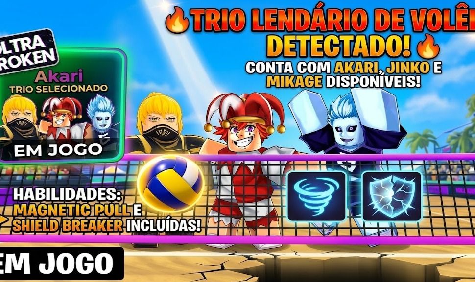 CONTA TOP VOLLEYBALL VBL TRIO LENDÁRIO (AKARI + JINKO + MIKAGE)