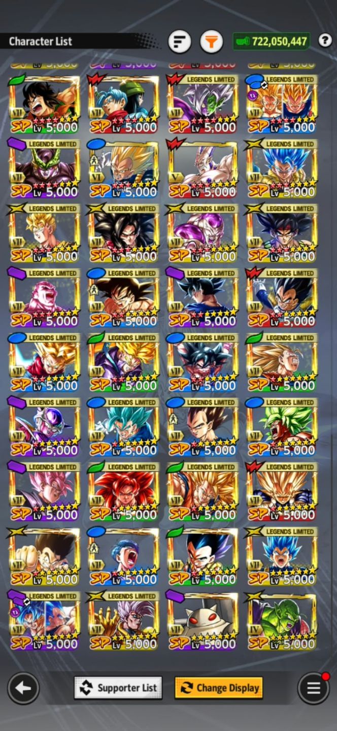 CONTA DRAGON BALL LEGENDS COM VÁRIOS LFS E ULTRAS - ENTREGA IMEDIATA