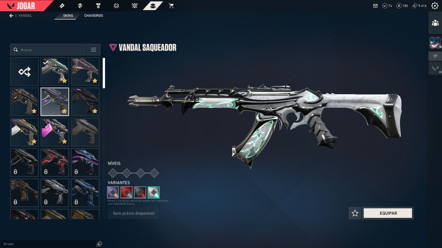 CONTA VALORANT 7 VANDALS KARAMBIT 2 SHERIFF 2 PHANTON OPERATOR GUARDIAN +2 PASS