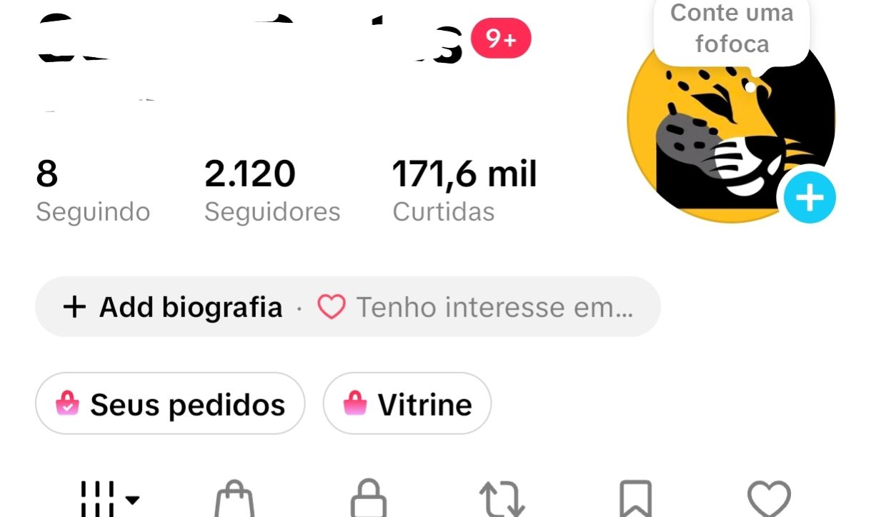 CONTA TIKTOK 2.1K DE SEGUIDORES COM VITRINE SHOP SEM DOCUMENTO
