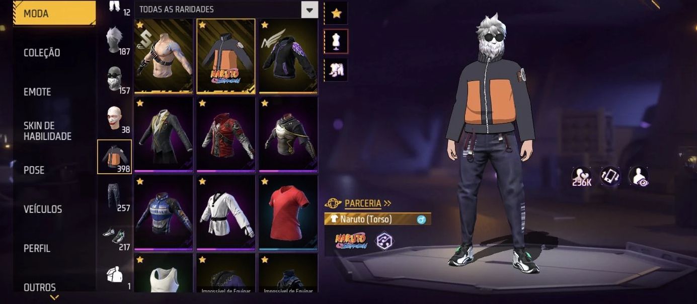 Conta de Free Fire com Barbinha e Sombra Roxa