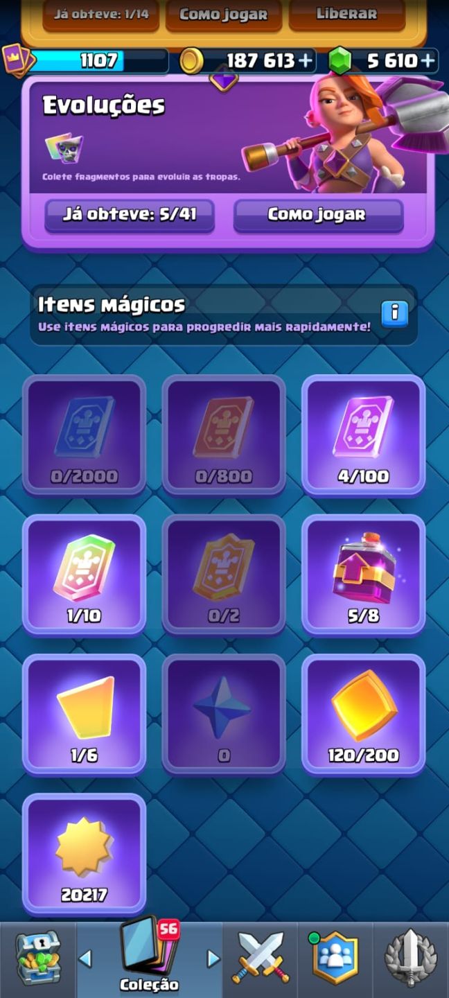 Promoção! Clash Royale Torre Rei Nv12 Arena 19 + 5610 Gemas + Cartas Evoluidas