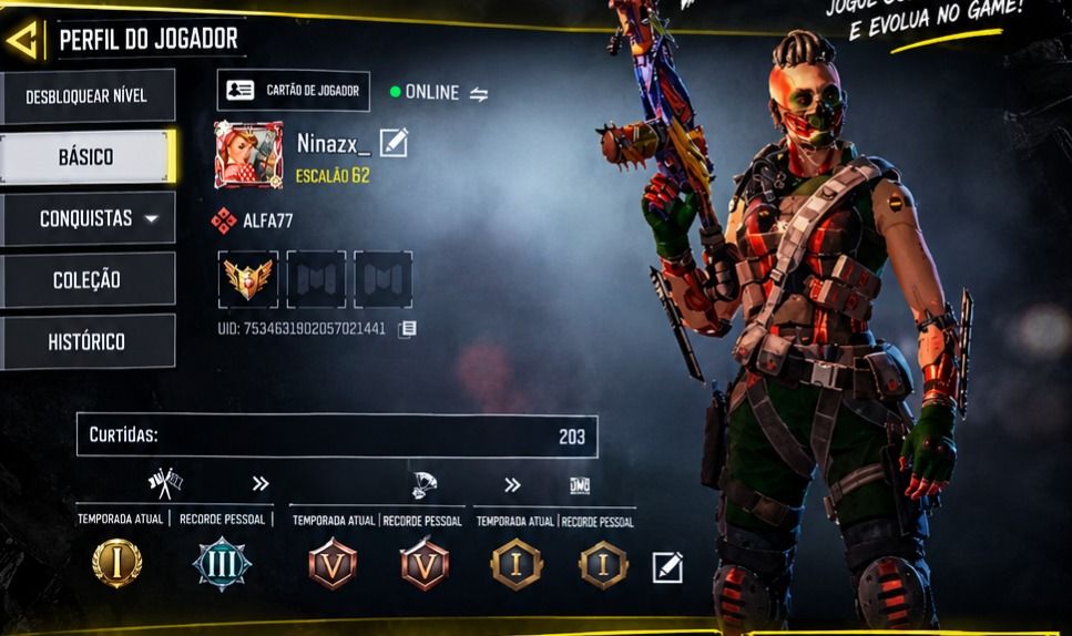 Conta feminina Call of duty