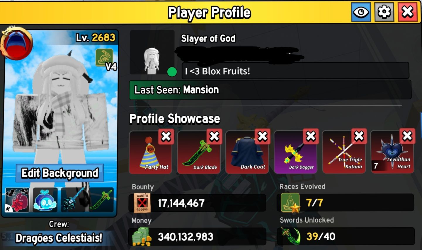 CONTA ENDGAME 2022 BLOX FRUITS (PORTAL & BUDDHA PERM + GAMEPASSES + 17M BOUNTY