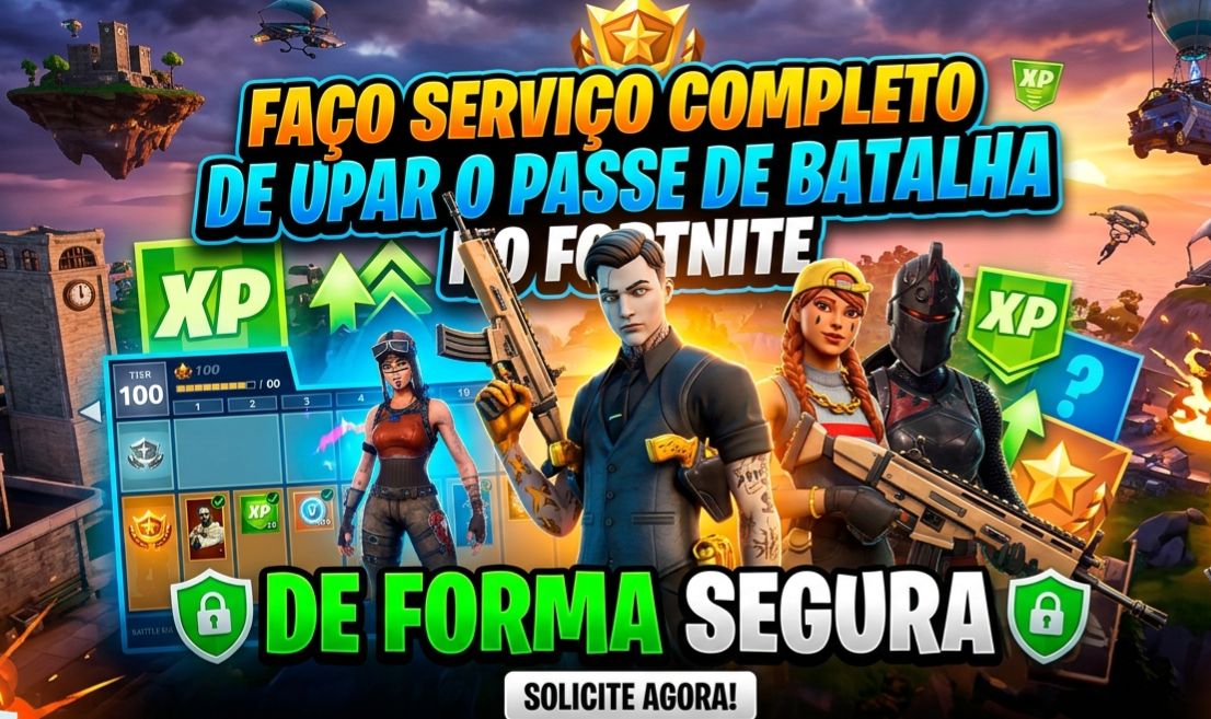UP DE PASSE DE BATALHA - FORTNITE (RÁPIDO E SEGURO)