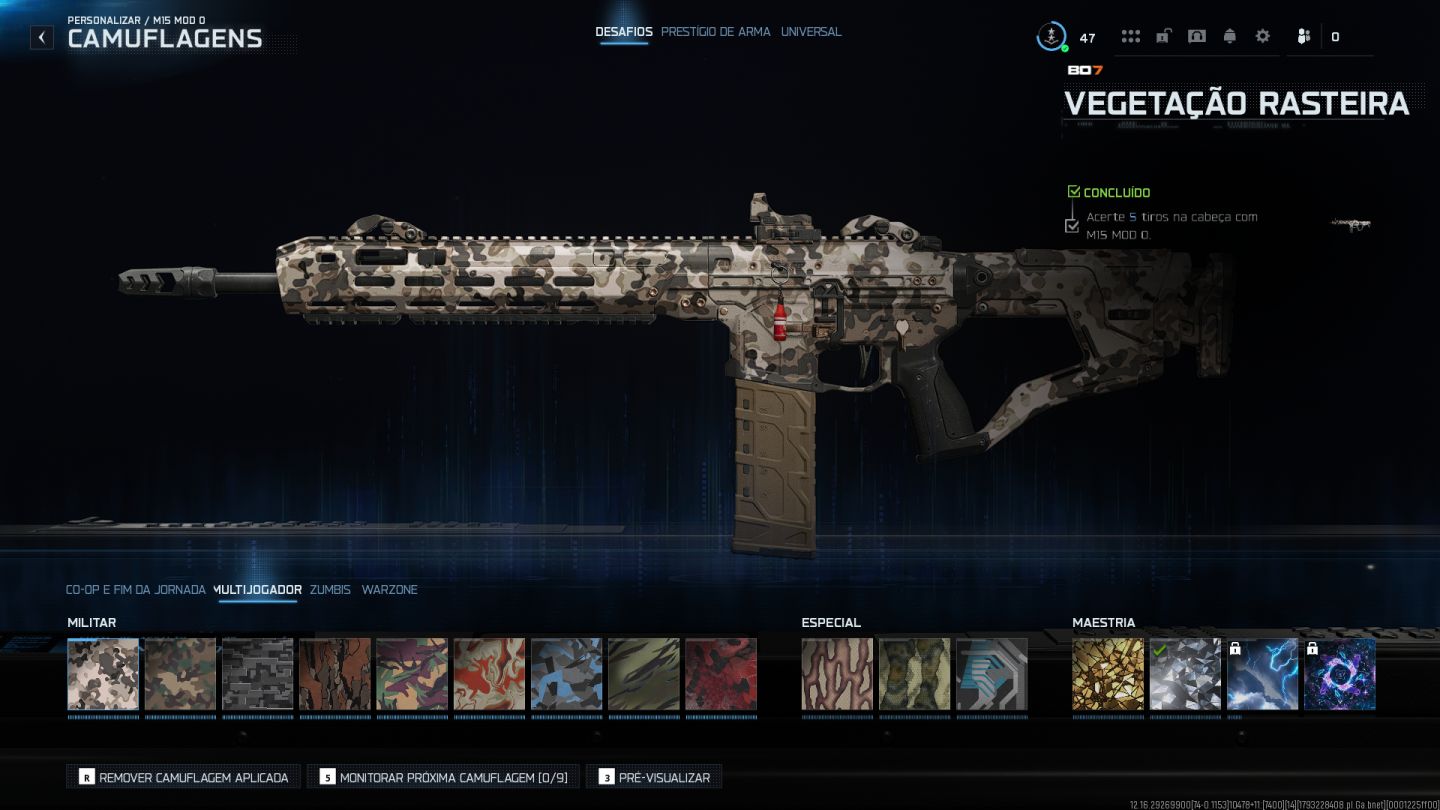 Conta 3 Nuke e 17 camuflagens