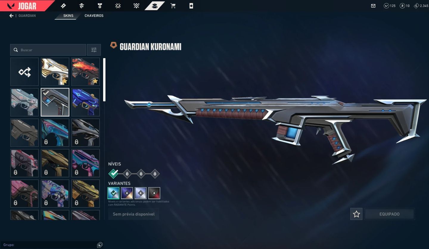 Conta Valorant- 3K R$ Gasto - Ex Imortal 1 - Coleção Toda Kuronami - Full Acesso