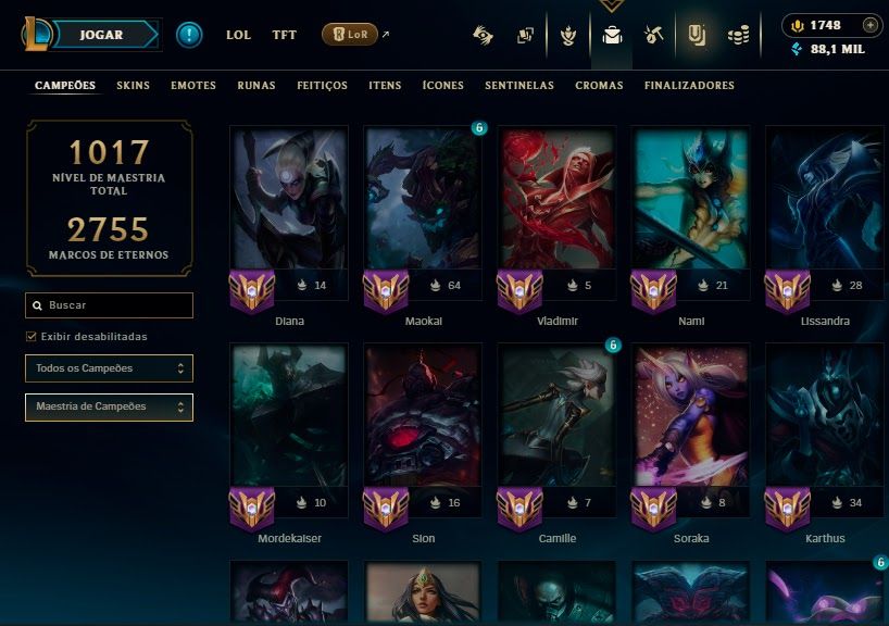 CONTA LOL BR 232 SKINS | LVL 849 | TODOS OS CAMPEÕES | CONTA DESDE 2017