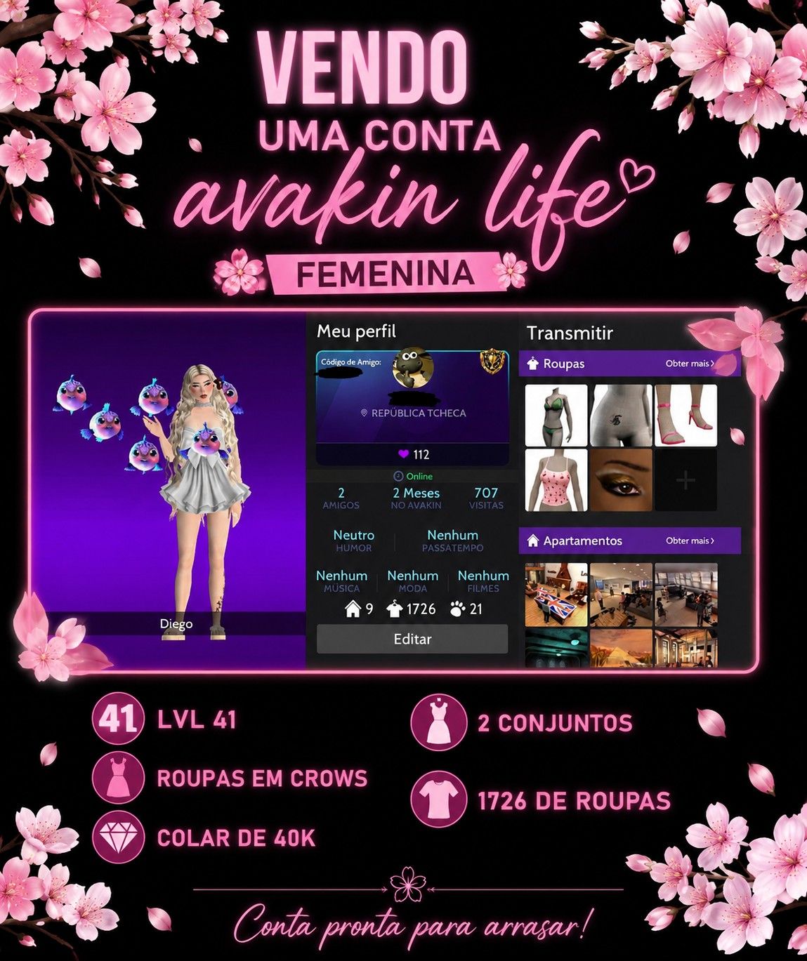 Contas avakin life feminina melhores roupas