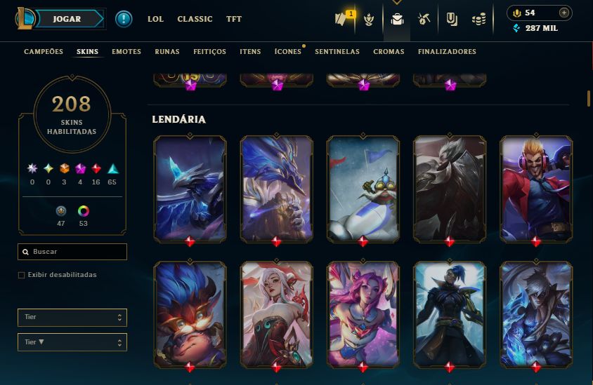 Mono Vex 1 Milhao de maestria+208 Skins+ Cromas+ 3 Skins da vex+2 miticas boas