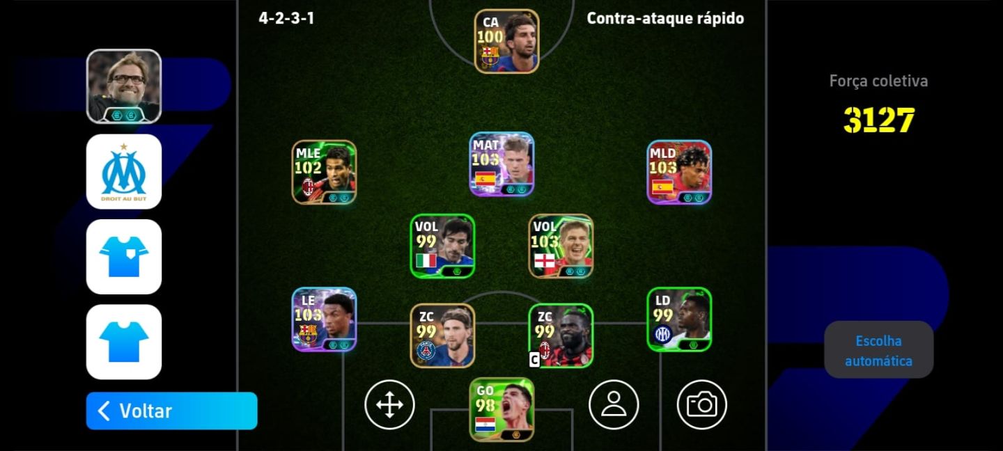 Conta eFootball Força 3127 | Messi + Neymar | Time Muito Forte