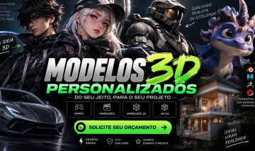 Crio Modelos 3D Personalizados | Alta Qualidade e Detalhamento