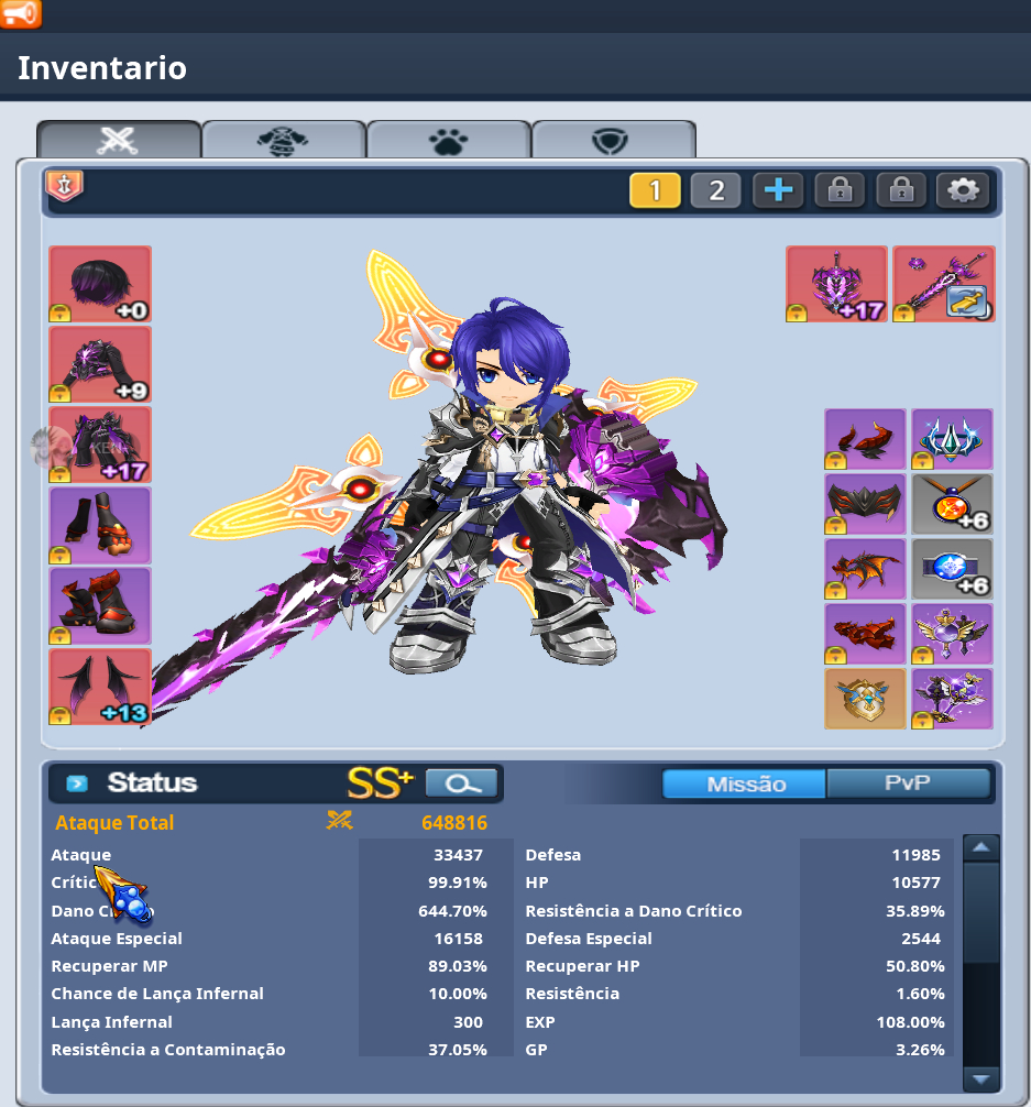 GrandChase CONTA END-GAME 8 CHARS 1KK+