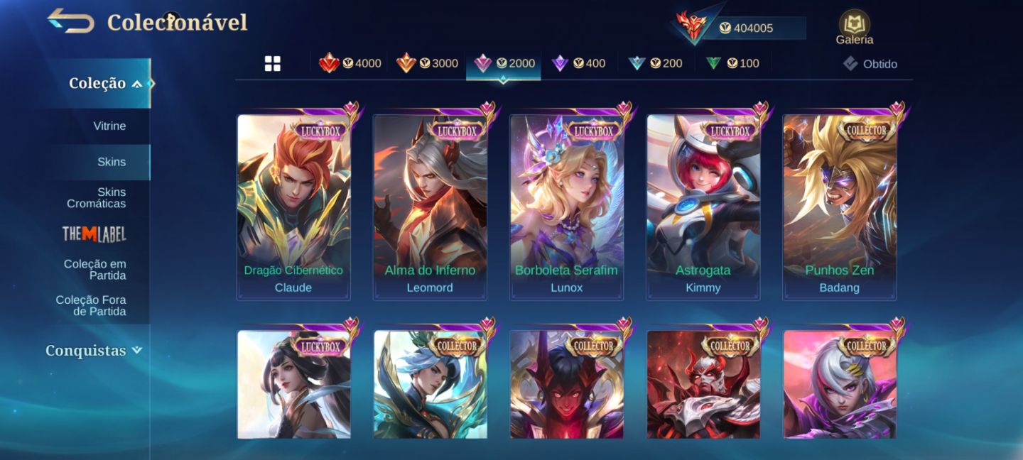Conta - Mobile Legends