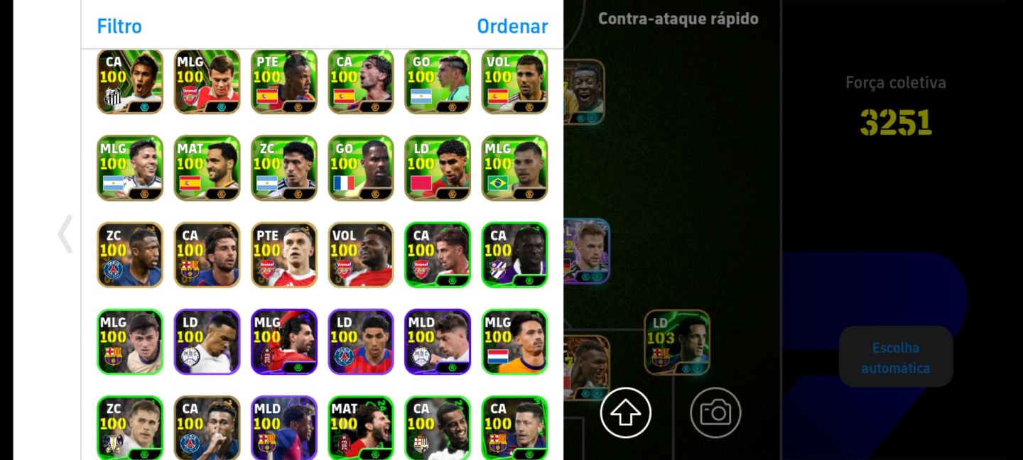 Conta Efootbal 3250 com Fichas Editadas, Suarez, Cruif, Pele e Outros