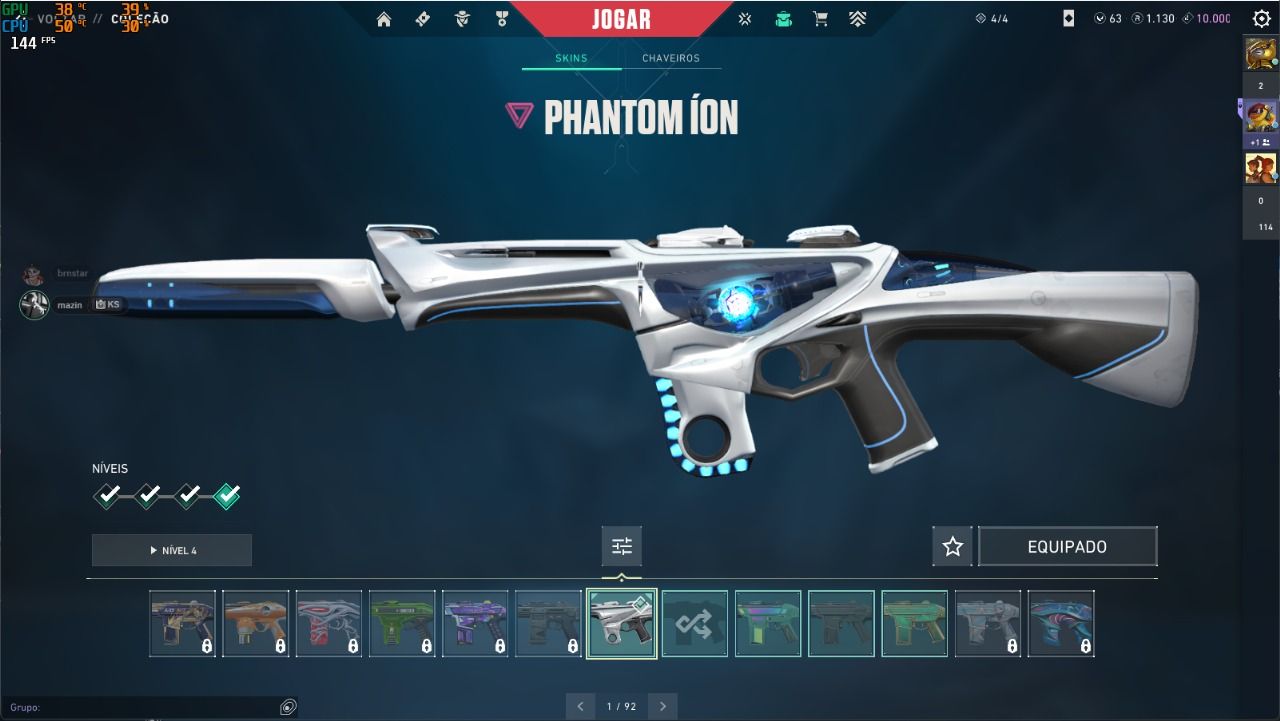 CONTA VALORANT, atualmente platincom muitas skins.