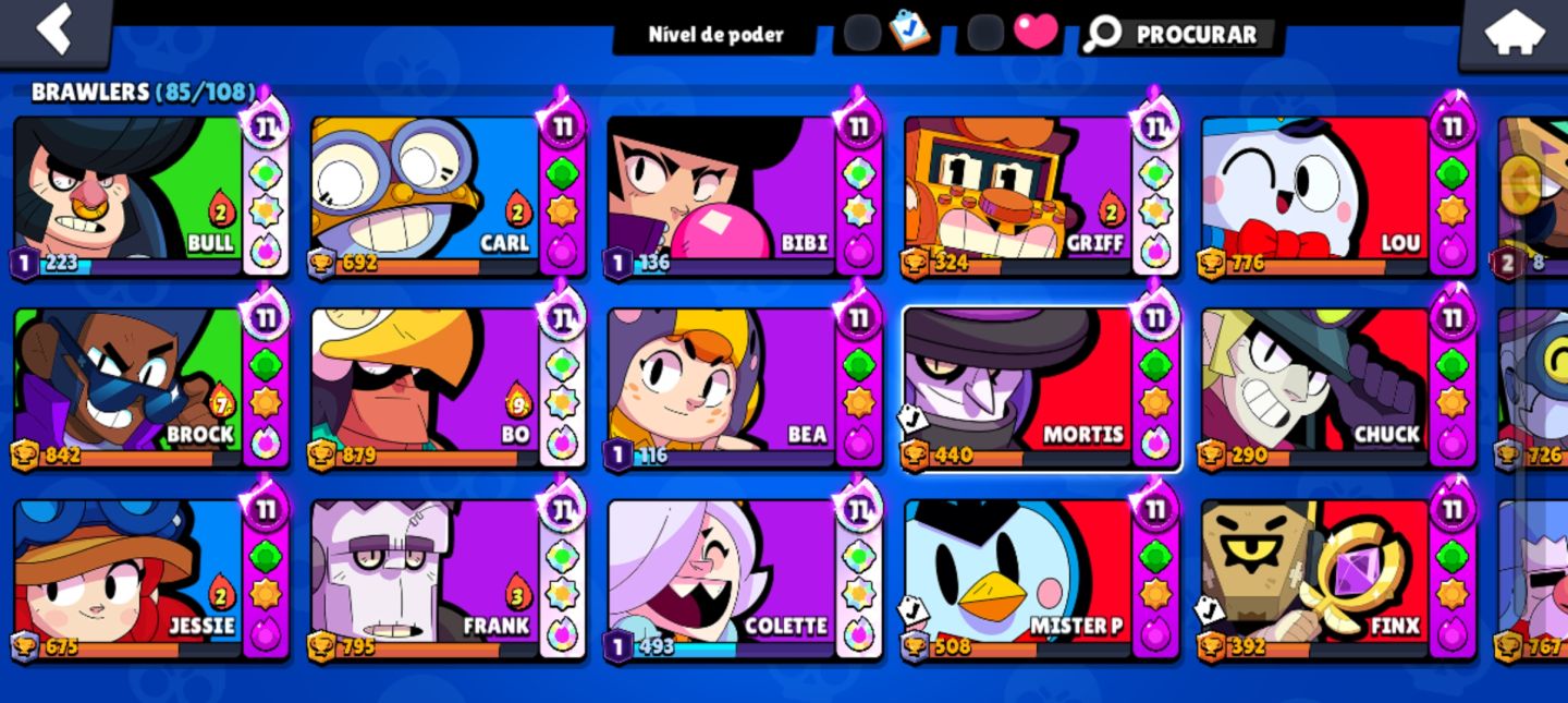 CONTA BRAWL STARS - 21.782 Troféus | 85 Brawlers | 6 Skins Lendárias | 3 Hiperca