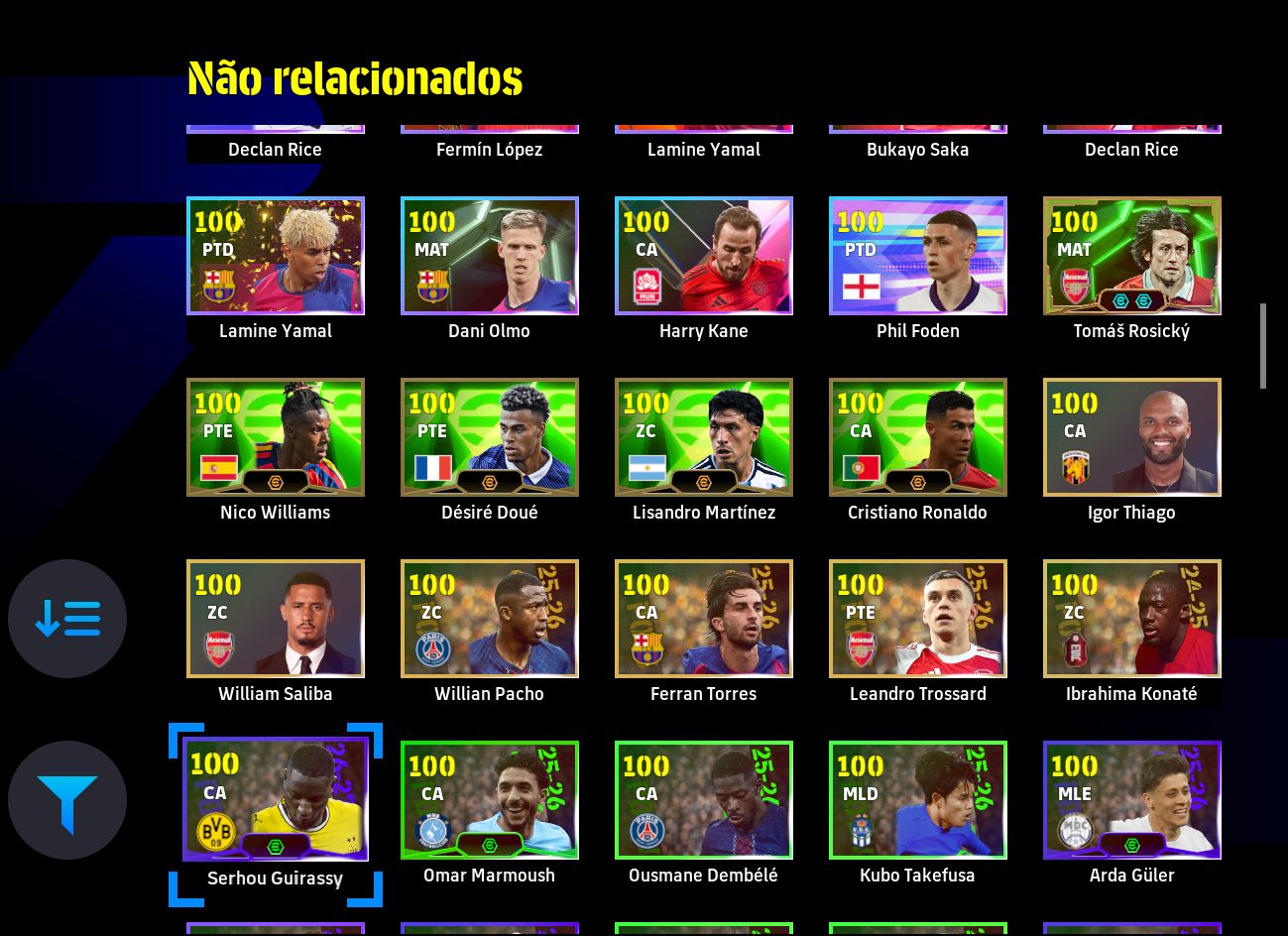 EFOOTBALL STEAM FORÇA 3230 | PUSKÁS 105, MATTHÄUS 105, KANTÉ 107 E LENDAS