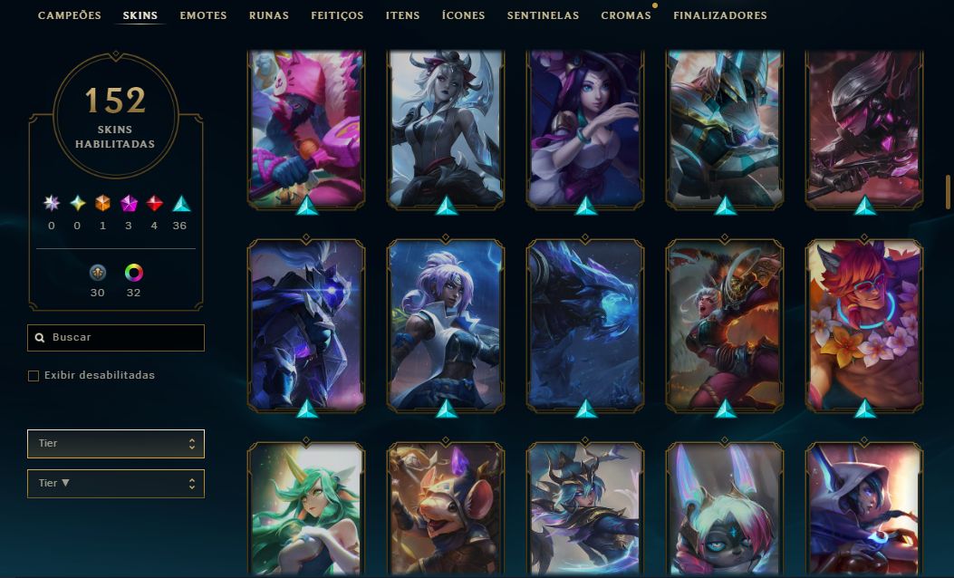 CONTA LOL | 152 SKINS | SEASON 2019