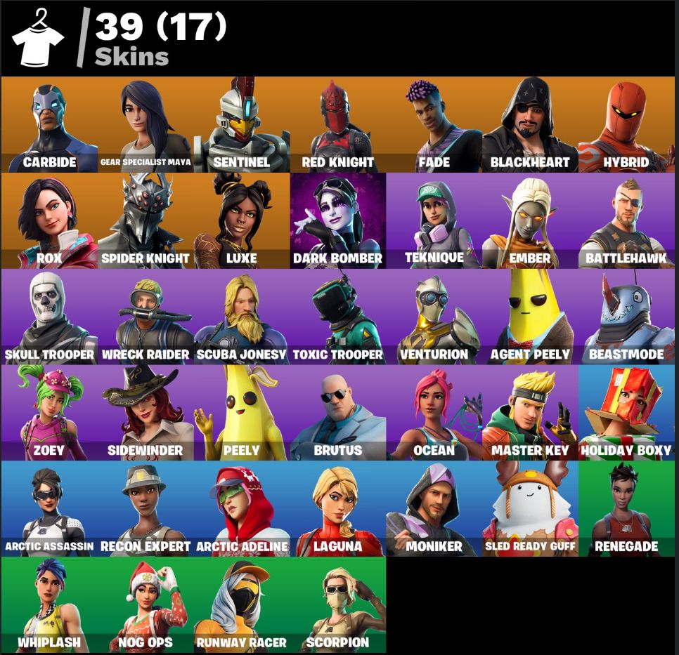 CONTA DE FORTINITE PRA IR RAPIDO COM 36 SKINS Red Knight E Hybrid E MUITO ++