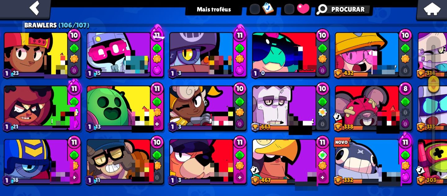 Brawl Stars | 50.633 Troféus | 106/107 Brawlers |40 Prestígios | Skins Raras