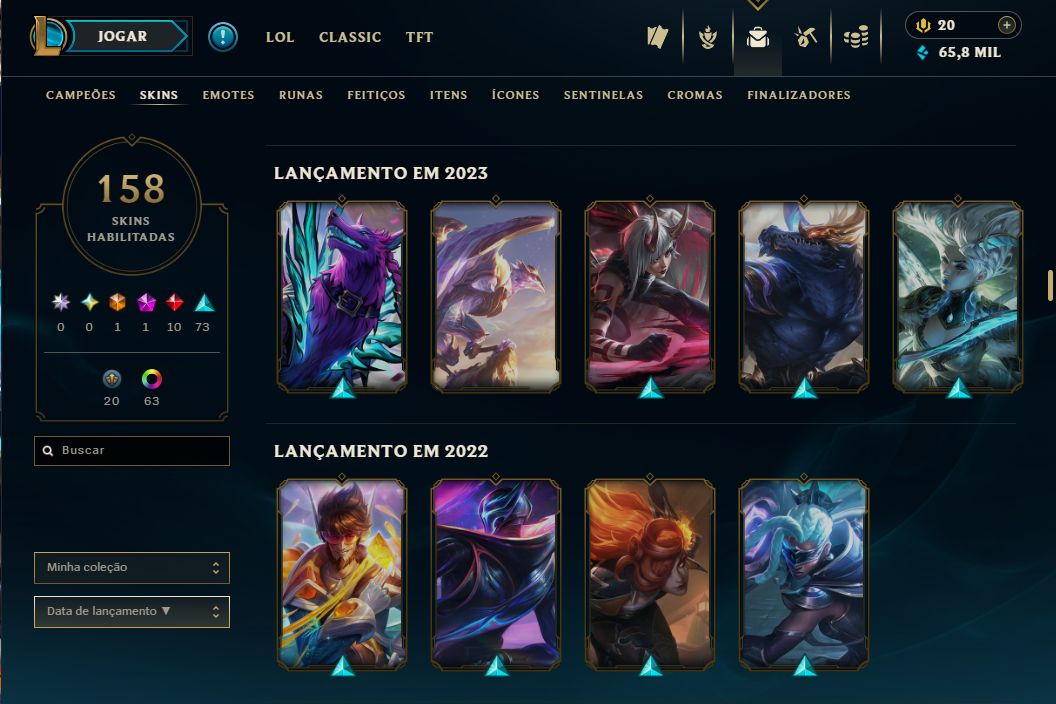 CONTA DE LEAGUE OF LEGENDS ESMERALDA TODOS OS PERSONAGENS LIBERADOS!