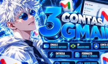 3 CONTAS GMAIL | NOVAS E ANTIGAS | ip BRASILEIRO |