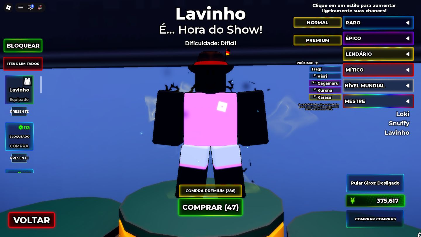 CONTA ROBLOX: BLUE LOCK RIVALS + NINJA TIME | LAVINHO + EXCLUSIVOS