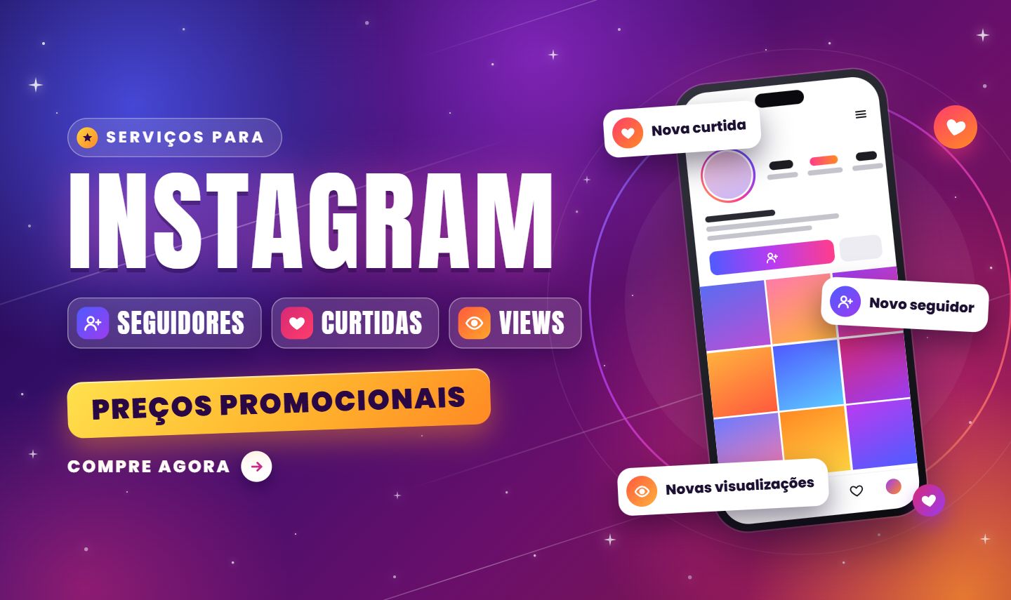 [PROMOÇÃO] SEGUIDORES PARA INSTAGRAM + CURTIDAS E VISUALIZAÇÕES | MENOR PREÇO