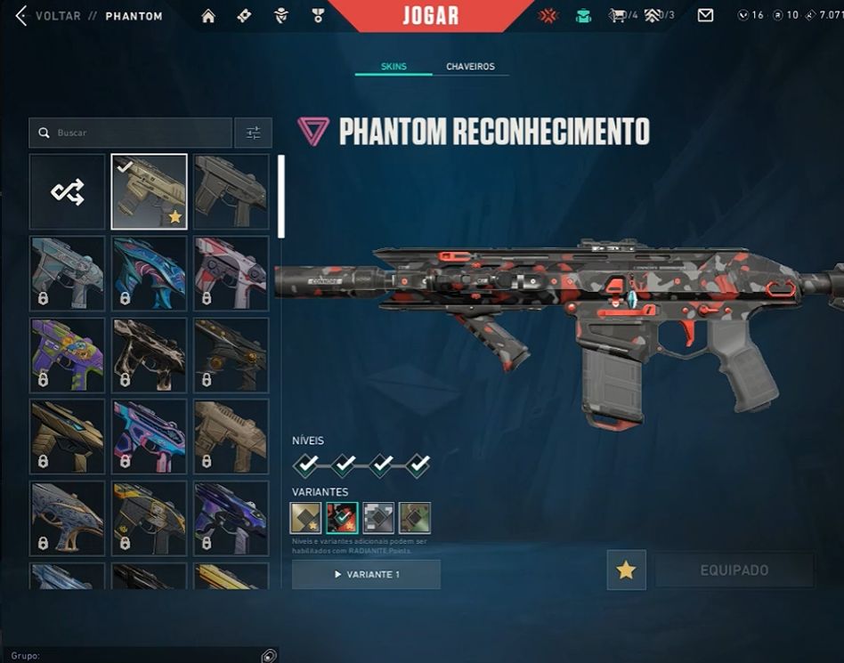 CONTA VALORANT PLAT 1 VARIAS SKINS BOAS