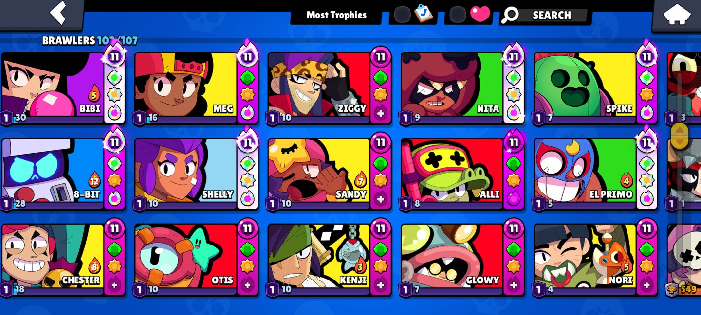 CONTA BRAWL STARS COM TODOS BRAWLERS