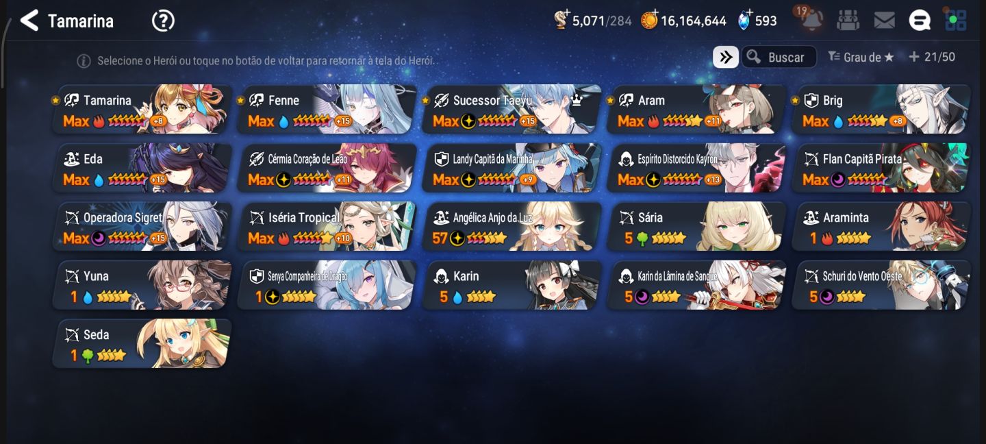 Epic seven conta top com muitos ML!
