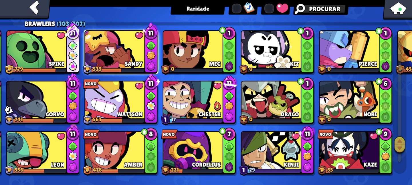 CONTA DE BRALW START COM QUASE TODOS OS PERSONAGENS E ITENS