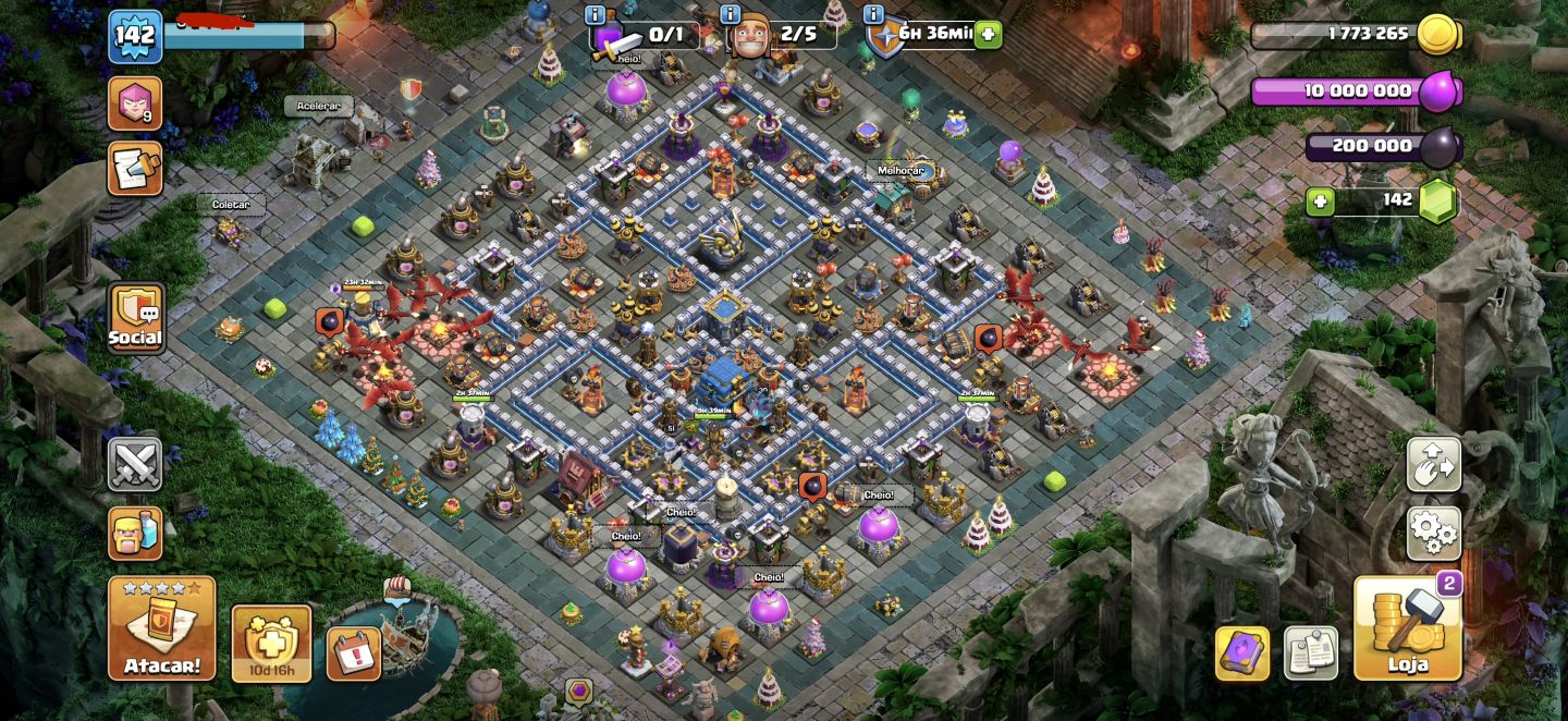 (PROMOÇÃO) CONTA CLASH OF CLANS CV12 SEMI FULL | LVL 142
