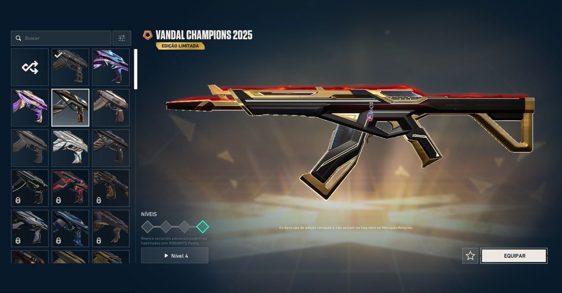 CONTA VALORANT COM VANDAL CHAMPIONS 2025 + SKINS PREMIUM