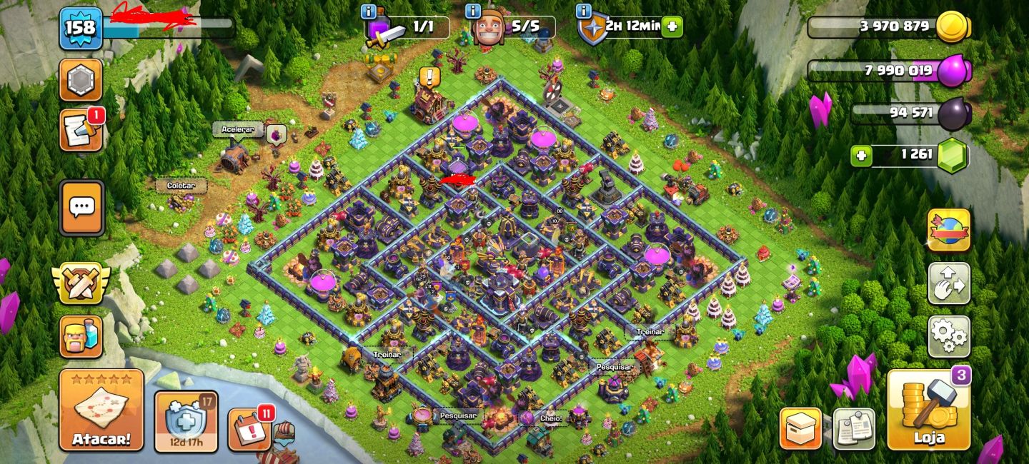 4 CONTAS CLASH LFF CLANS