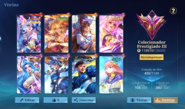 Conta Mobile Legends 451 Skin, Legends da Layla o farol placa de ouro