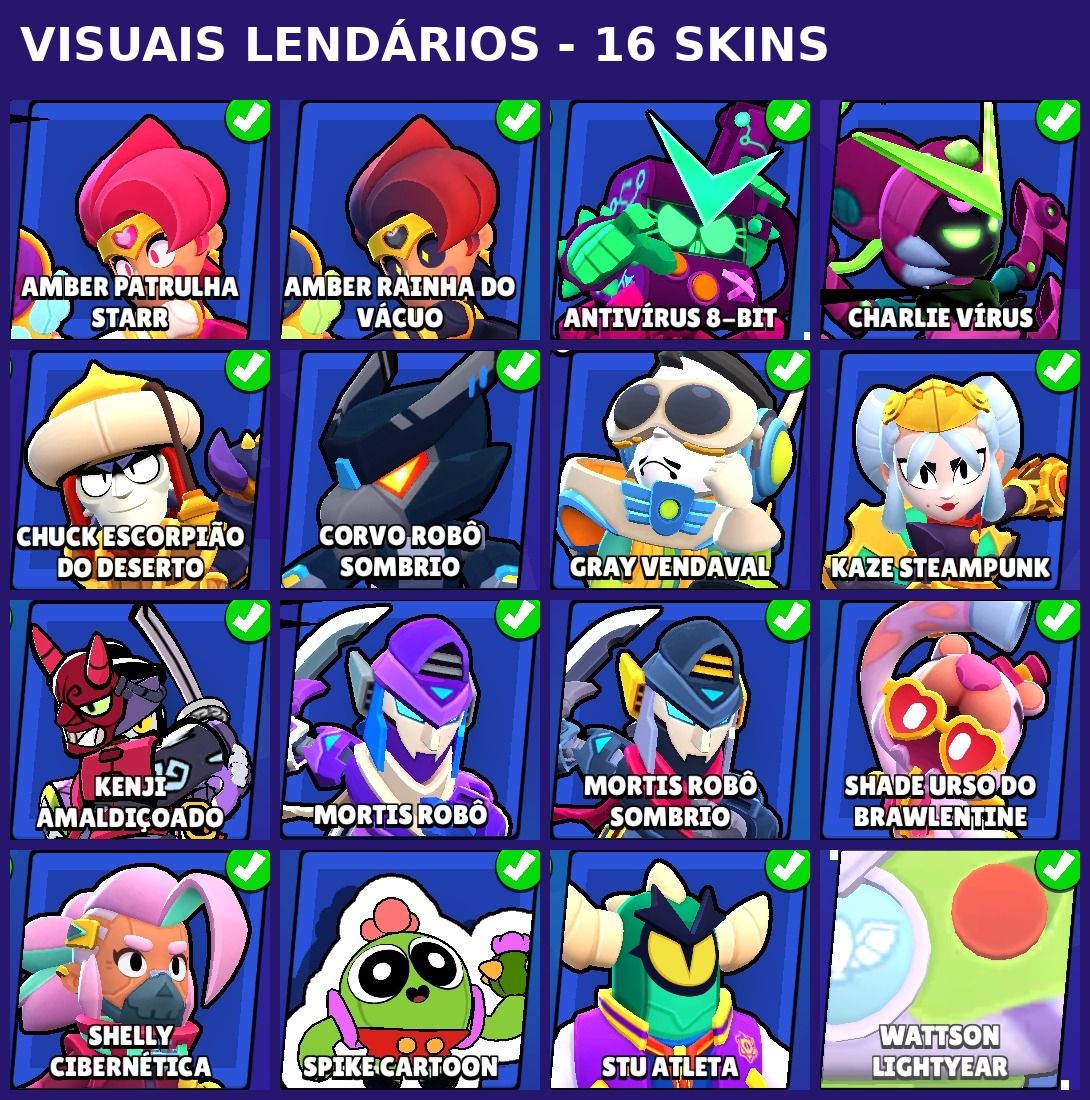 CONTA BRAWL STARS 71K TROFÉUS + 107/107 Brawlers 571 SKINS + ENDGAME